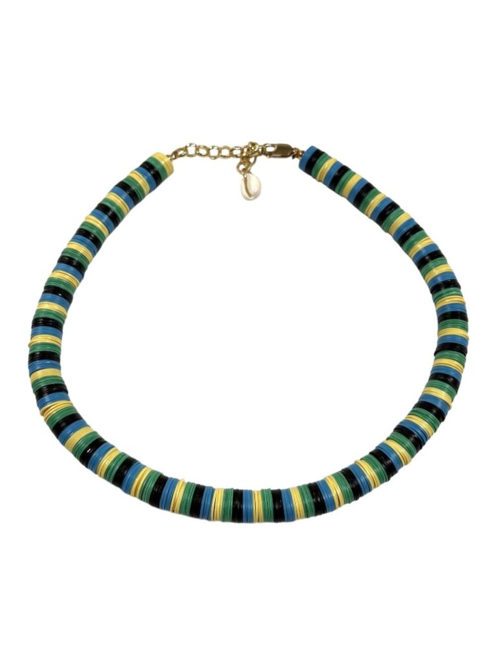 Eliou Shell and Vinyl Disc Collar Necklace